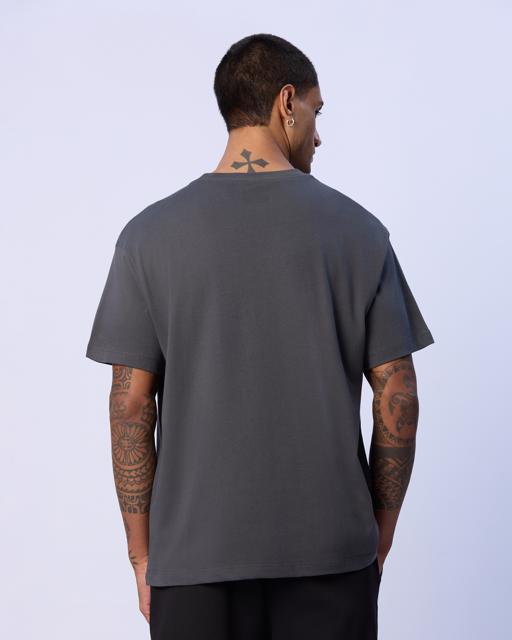 Gri Denis Erkek Gri Oversize Fit Tişört - KAPPA® Türkiye