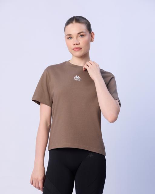 Kahverengi Lisa Kadın Kahverengi Regular Fit Tişört - KAPPA® Türkiye