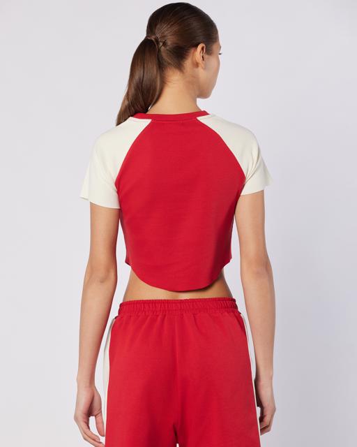 Kırmızı Balde Tee Kadın Ekru-Kırmızı Regular Fit Tişört - KAPPA® Türkiye