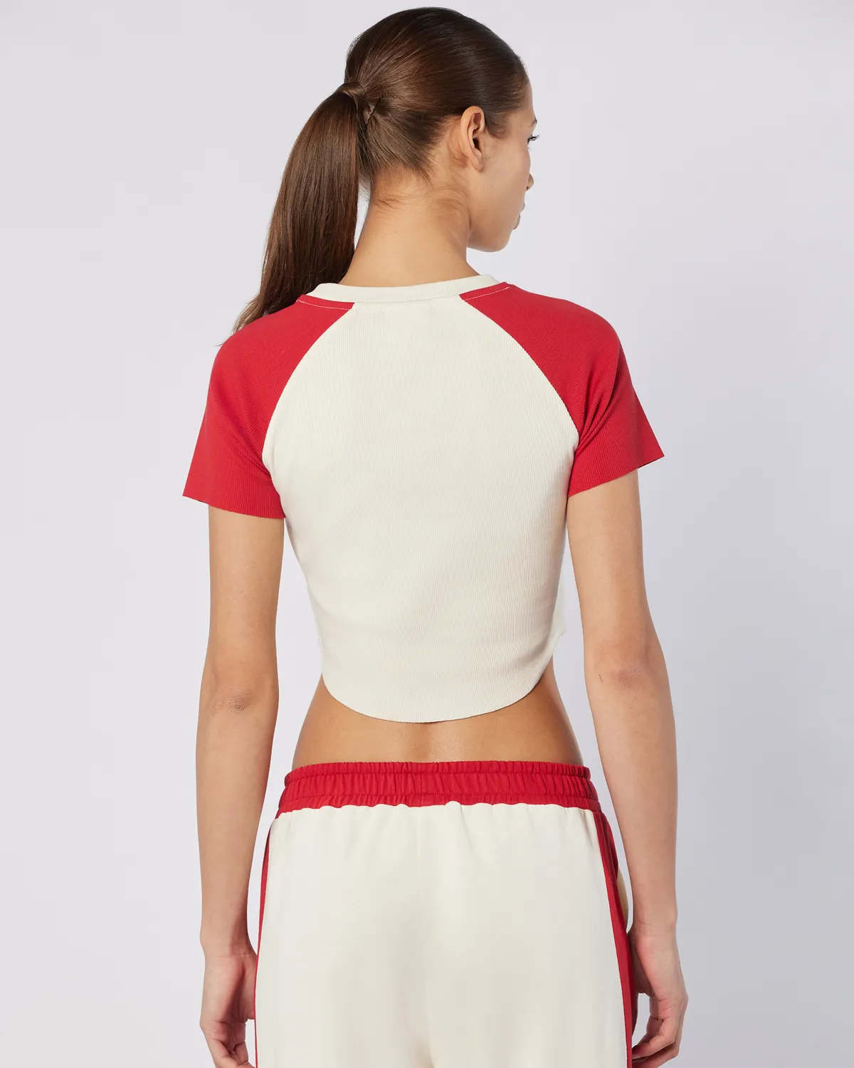 Beyaz Balde Tee Kadın Beyaz-Kırmızı Regular Fit Tişört