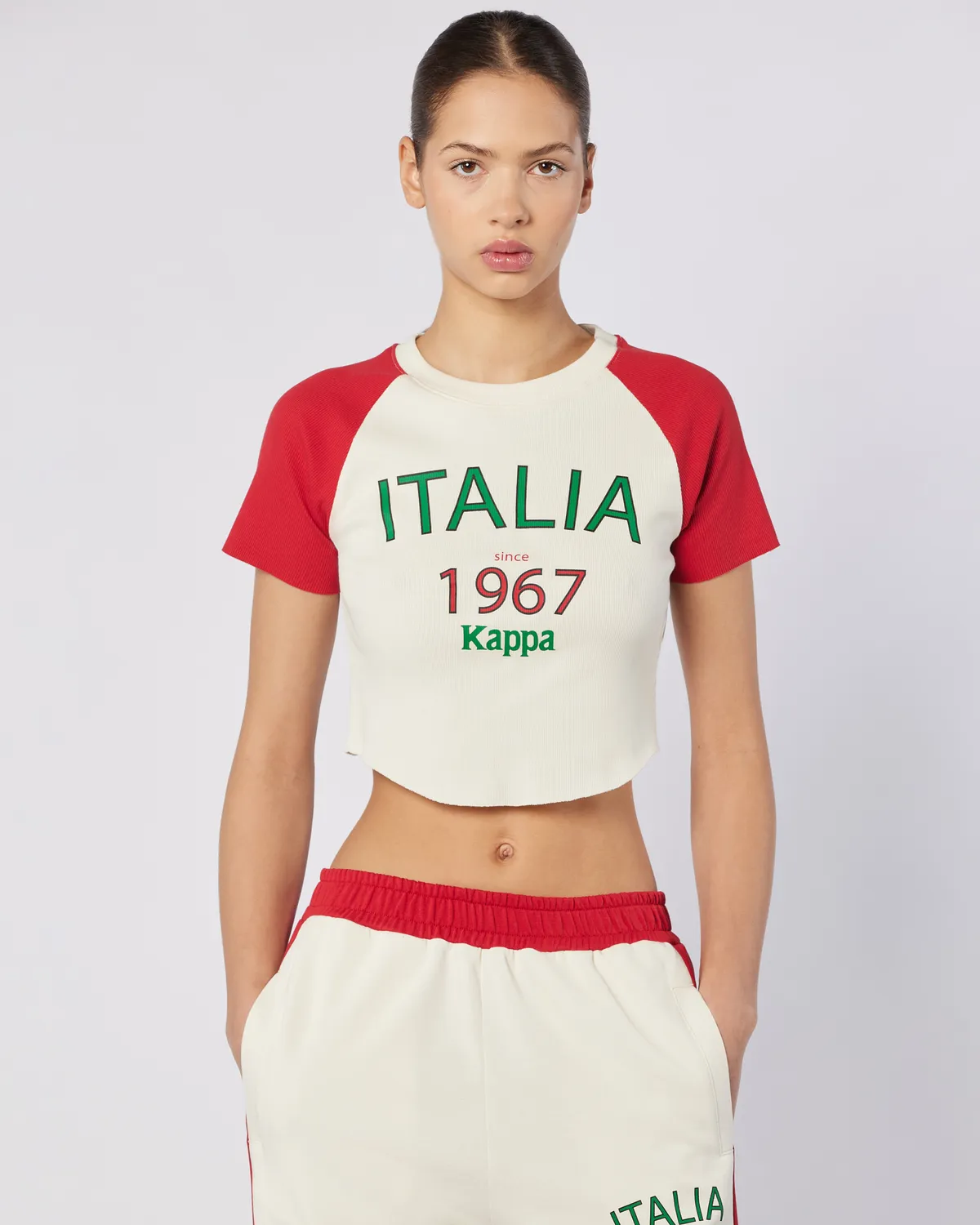 Beyaz Balde Tee Kadın Beyaz-Kırmızı Regular Fit Tişört