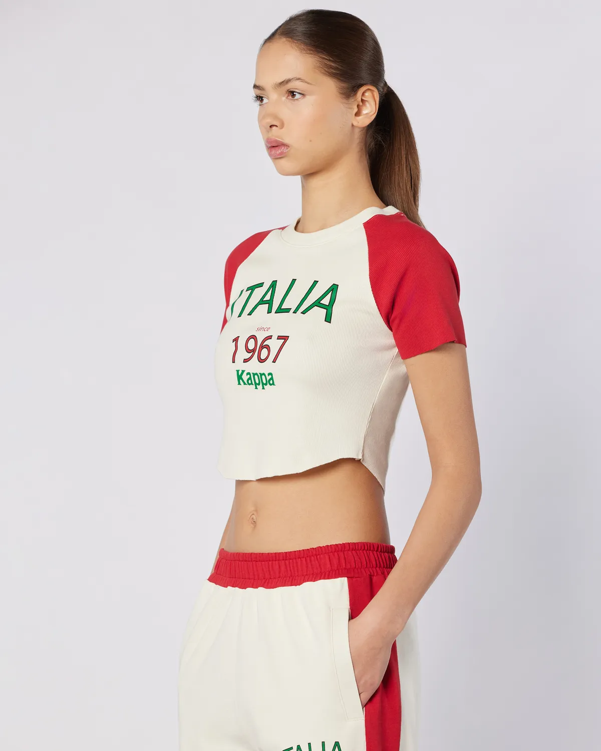 Beyaz Balde Tee Kadın Beyaz-Kırmızı Regular Fit Tişört