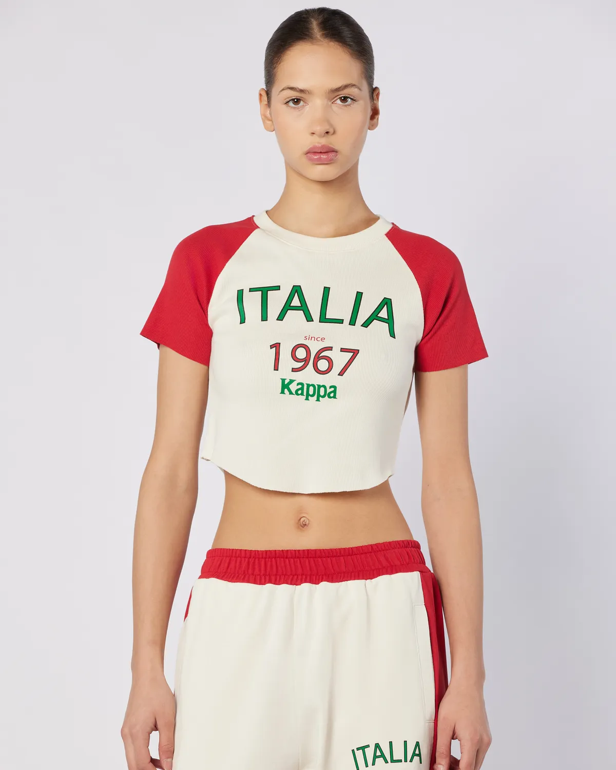 Beyaz Balde Tee Kadın Beyaz-Kırmızı Regular Fit Tişört