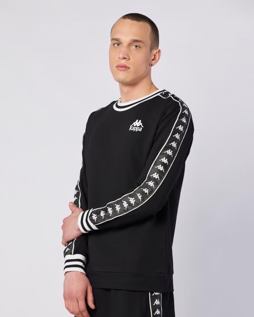 Siyah Banda Stars Sweatshirt Erkek Siyah Regular Fit Sweatshirt - KAPPA® Türkiye