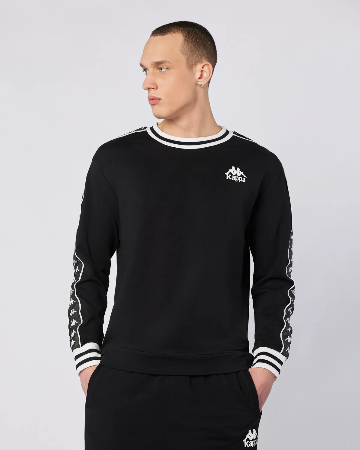 Siyah Banda Stars Sweatshirt Erkek Siyah Regular Fit Sweatshirt