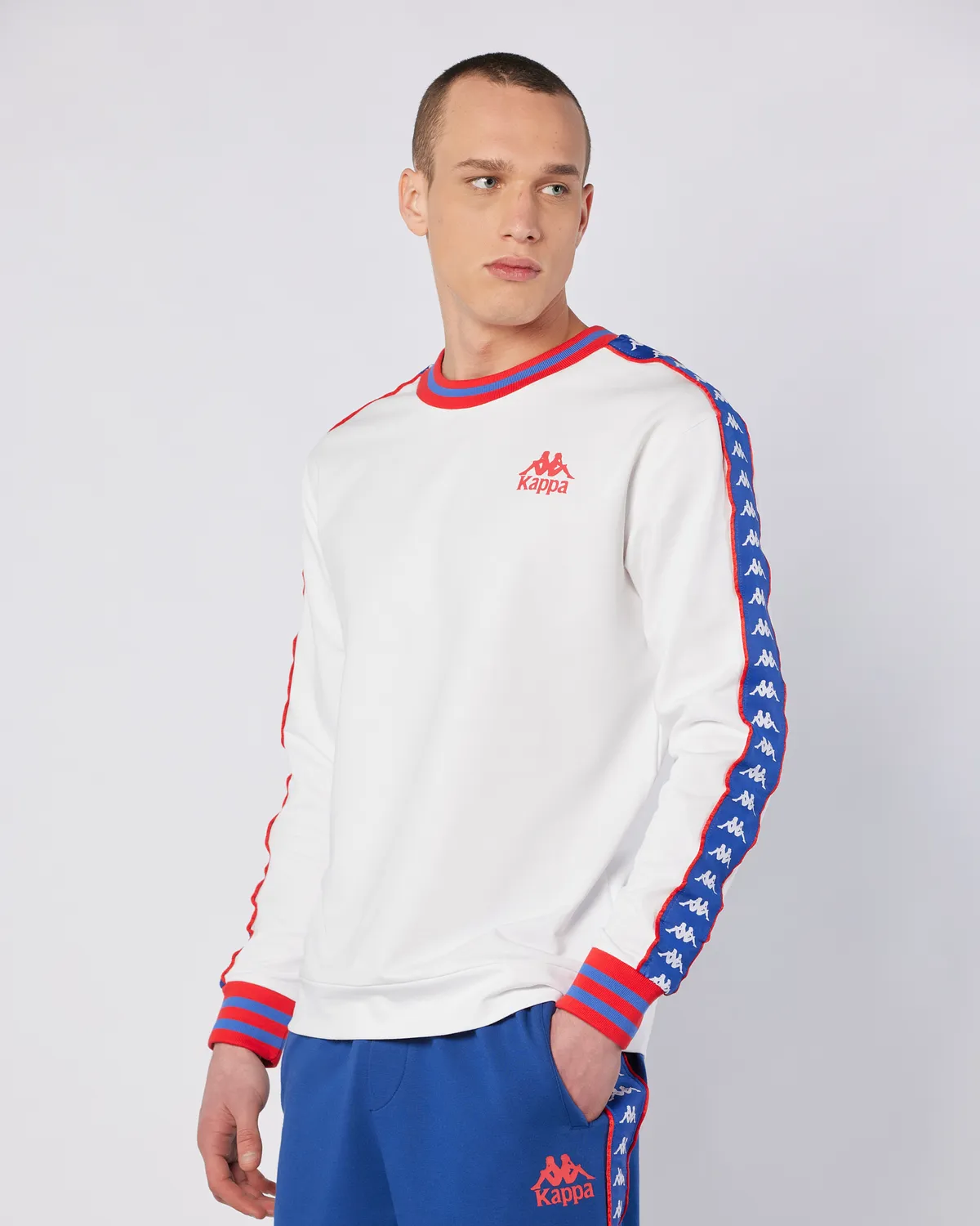 Beyaz Banda Stars Sweatshirt Erkek Beyaz Regular Fit Sweatshirt