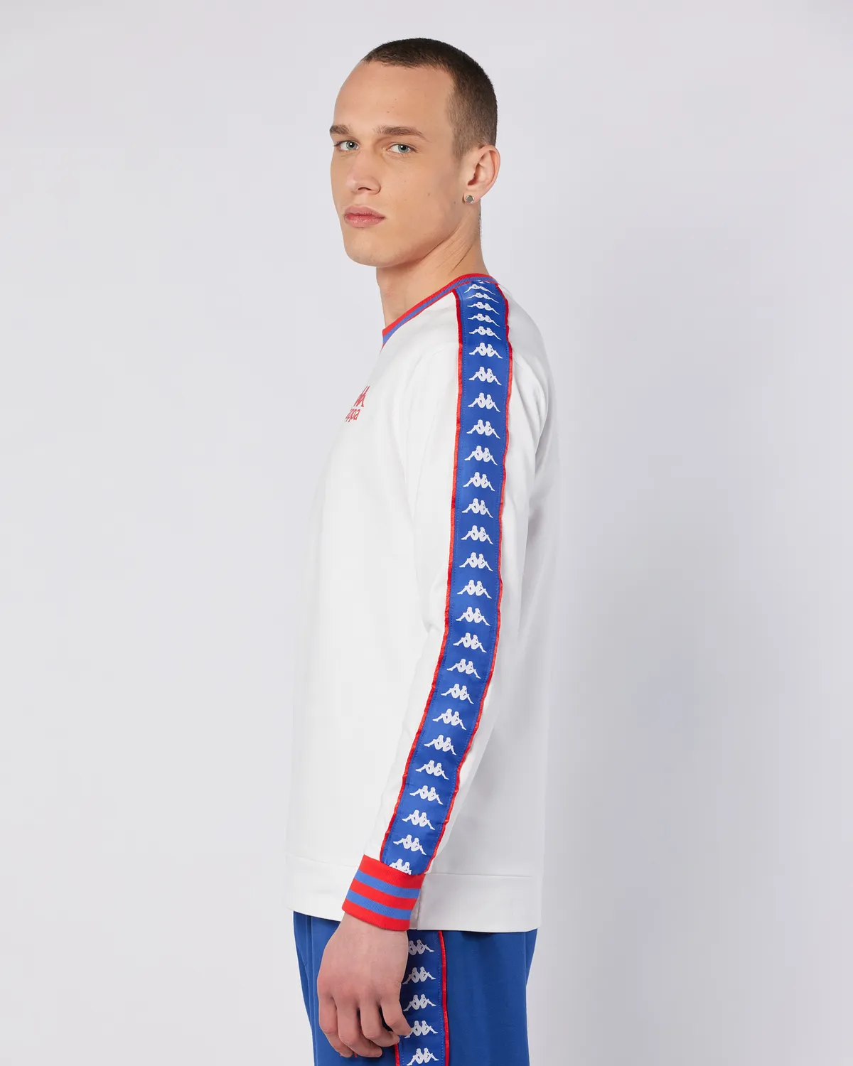 Beyaz Banda Stars Sweatshirt Erkek Beyaz Regular Fit Sweatshirt