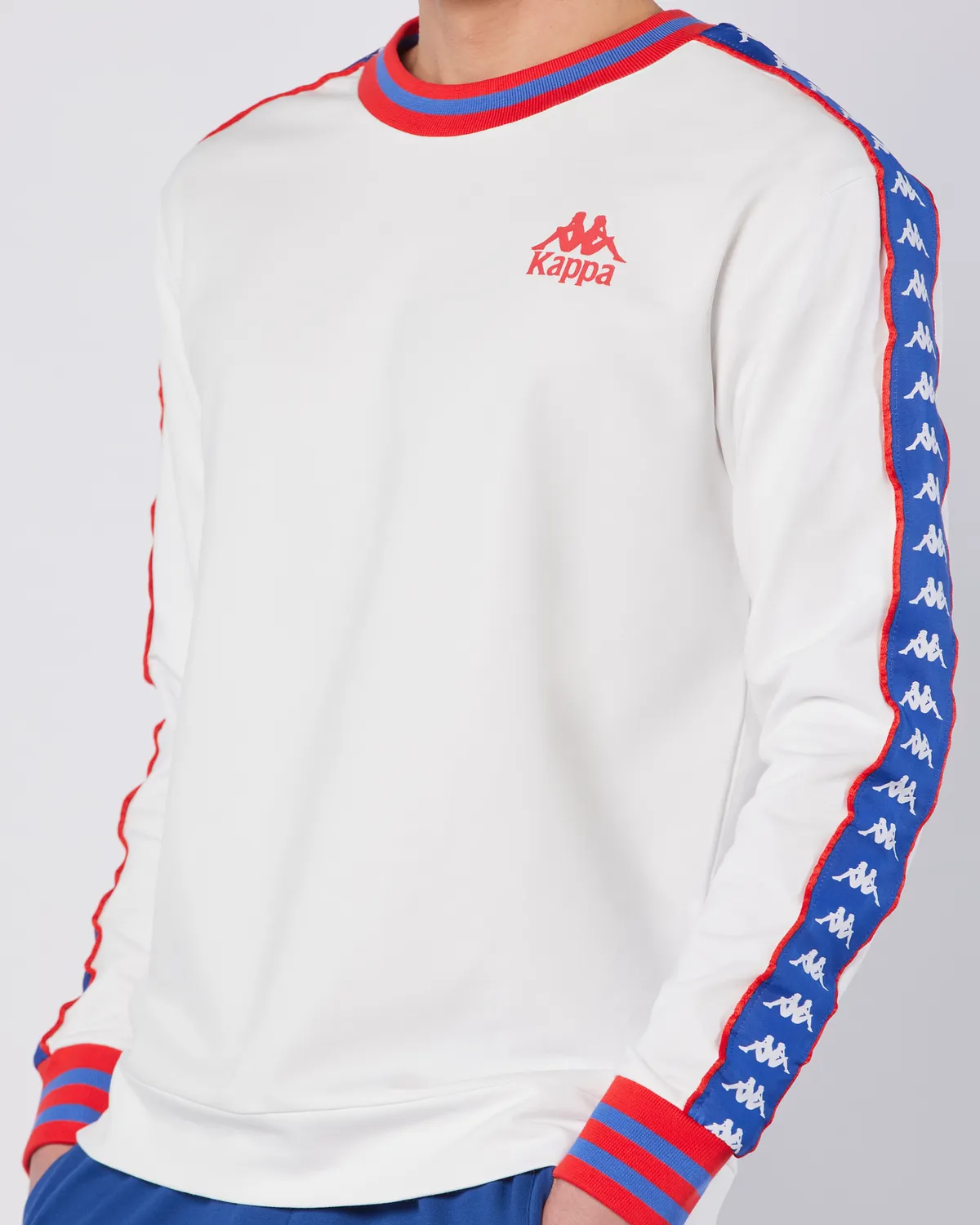 Beyaz Banda Stars Sweatshirt Erkek Beyaz Regular Fit Sweatshirt