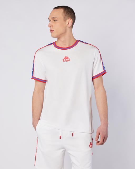 Beyaz Banda Stars Tee Erkek Beyaz Comfort Fit Tişört - KAPPA® Türkiye