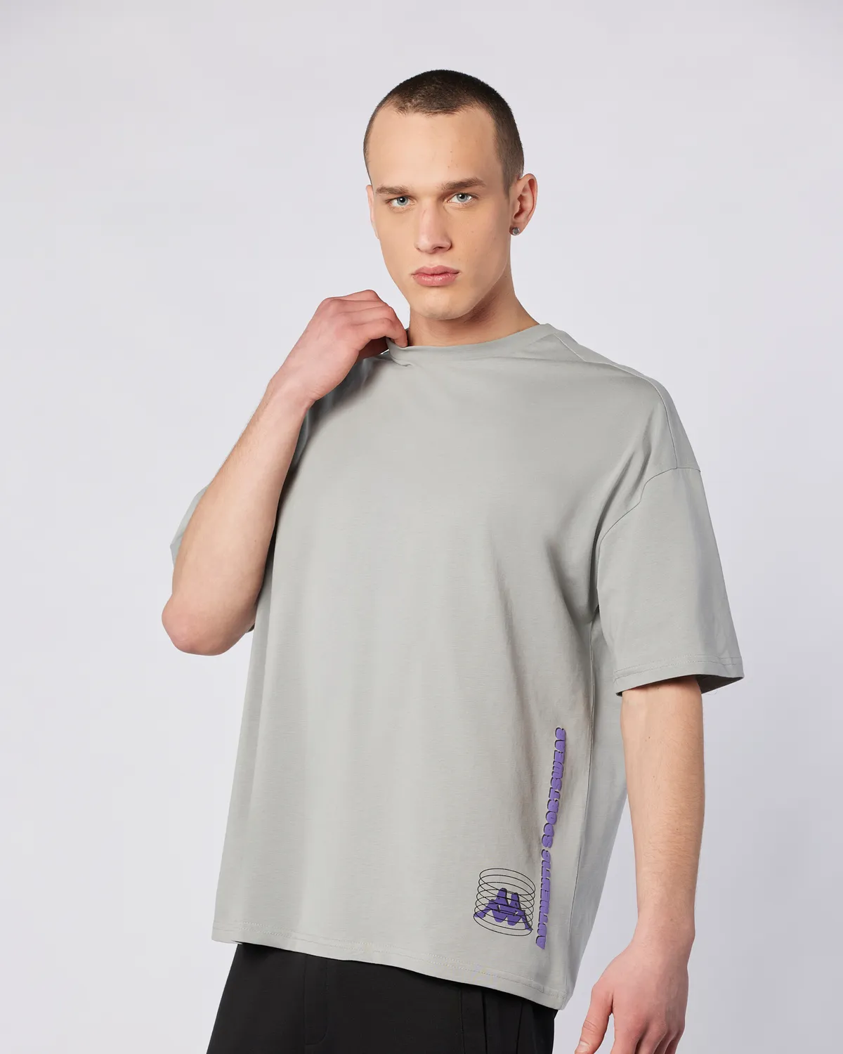 Gri Bento Tshirt Erkek Gri Regular Fit Tişört