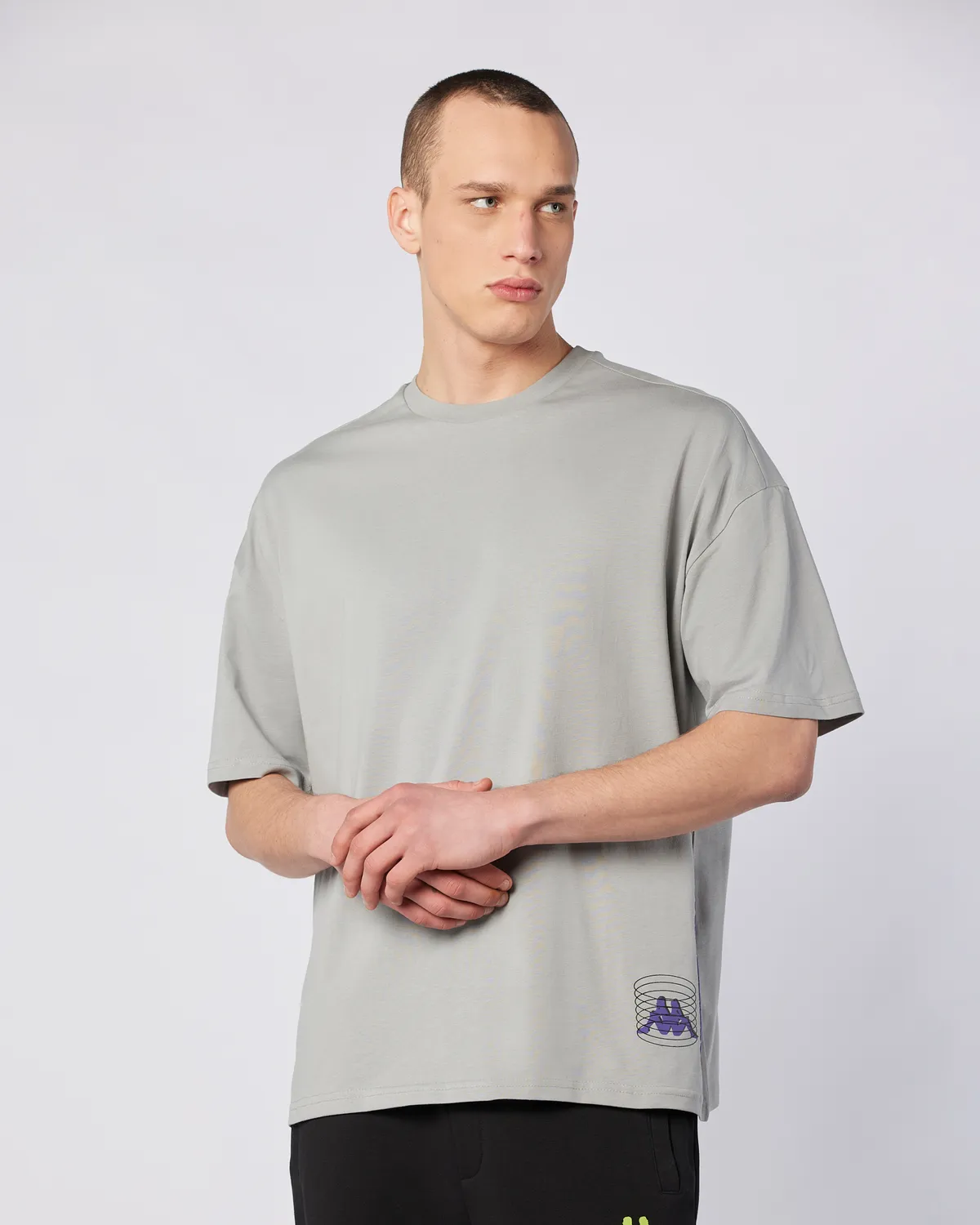 Gri Bento Tshirt Erkek Gri Regular Fit Tişört