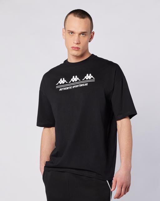 Siyah Castro Tee Erkek Siyah Regular Fit Tişört - KAPPA® Türkiye