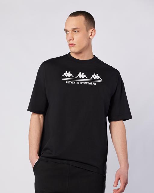 Siyah Castro Tee Erkek Siyah Regular Fit Tişört - KAPPA® Türkiye