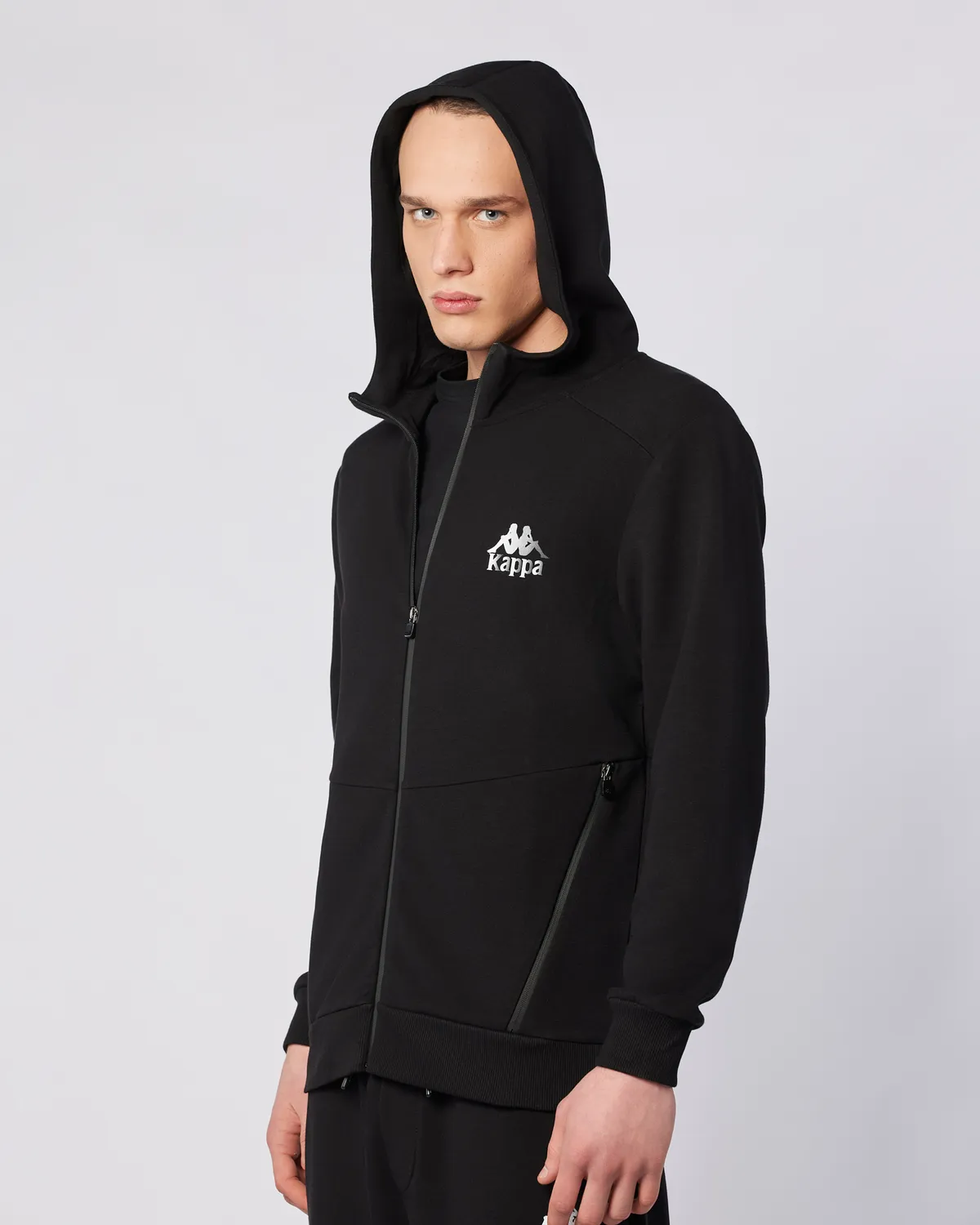 Siyah Fabio Full Zip Erkek Siyah Regular Fit Fermuarlı Eşofman Üstü