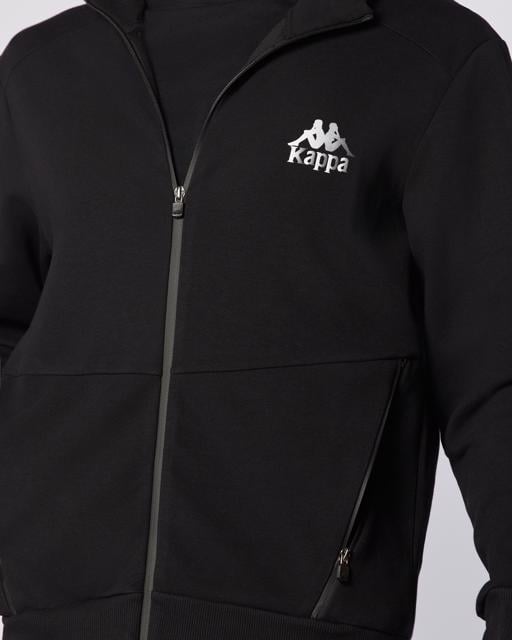Siyah Fabio Full Zip Erkek Siyah Regular Fit Fermuarlı Eşofman Üstü - KAPPA® Türkiye