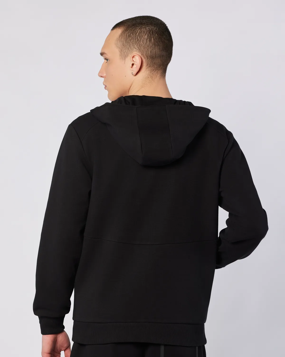 Siyah Fabio Full Zip Erkek Siyah Regular Fit Fermuarlı Eşofman Üstü