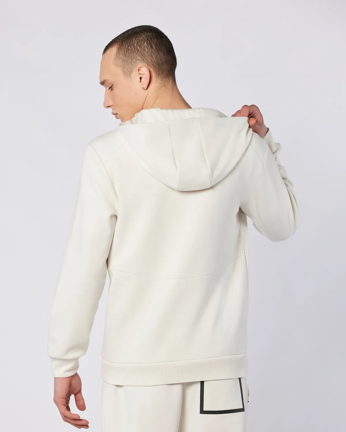 Bej Fabio Full Zip Erkek Ekru  Regular Fit Fermuarlı Eşofman Üstü