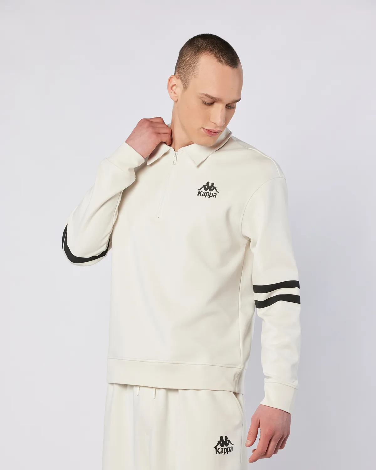 Bej Porte Sweatshirt Erkek Ekru  Regular Fit Sweatshirt