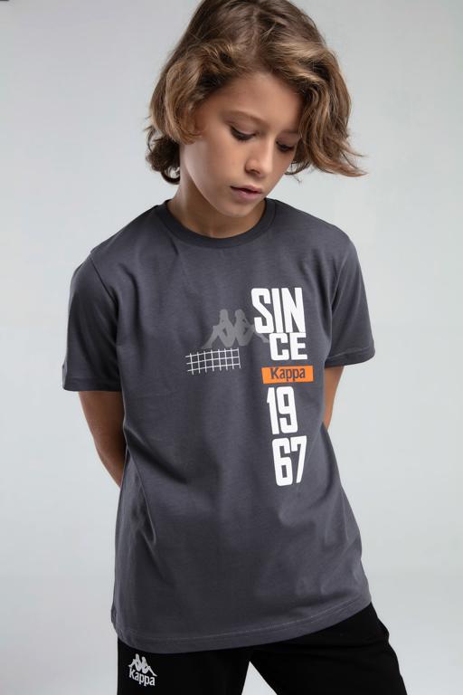 Siyah Authentic Jake Erkek Çocuk Antrasit Regular Fit Tişört - KAPPA® Türkiye
