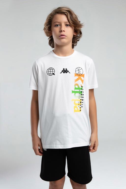 Beyaz Authentic Jason Erkek Çocuk Beyaz Regular Fit Tişört - KAPPA® Türkiye