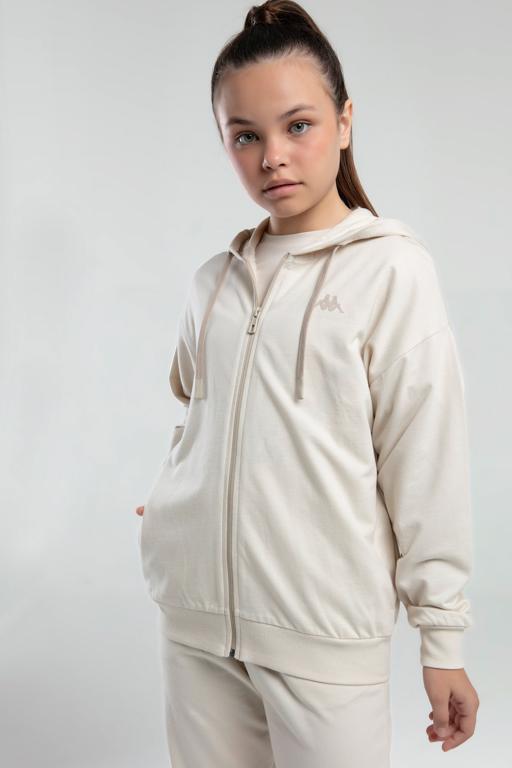 Bej Authentic Kallie Kız Çocuk Bej Regular Fit Fermuarlı Eşofman Üstü - KAPPA® Türkiye