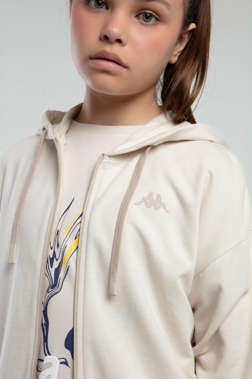 Bej Authentic Kallie Kız Çocuk Bej Regular Fit Fermuarlı Eşofman Üstü - KAPPA® Türkiye