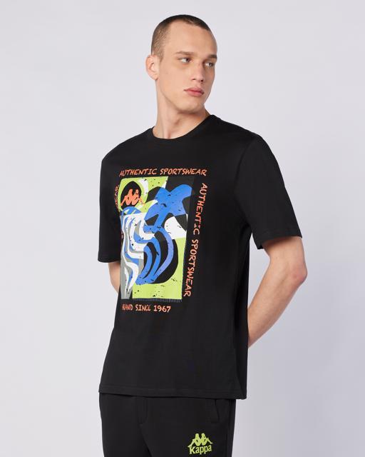 Siyah Hibbs Tee Erkek Siyah Comfort Fit Tişört - KAPPA® Türkiye