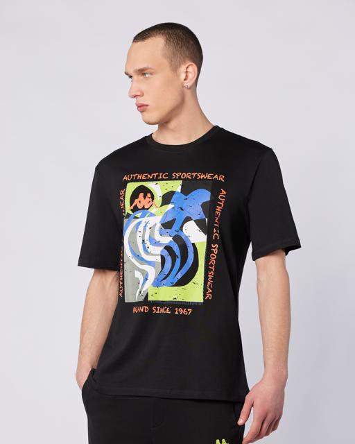 Siyah Hibbs Tee Erkek Siyah Comfort Fit Tişört - KAPPA® Türkiye