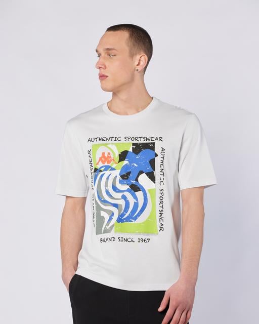 Gri Hibbs Tee Erkek Gri Comfort Fit Tişört - KAPPA® Türkiye