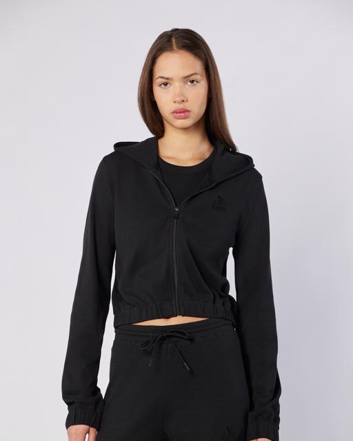 Siyah Leda Full Zip Kadın Siyah Regular Fit Fermuarlı Eşofman Üstü - KAPPA® Türkiye