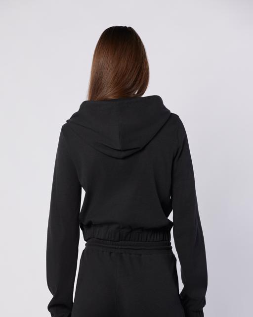 Siyah Leda Full Zip Kadın Siyah Regular Fit Fermuarlı Eşofman Üstü - KAPPA® Türkiye