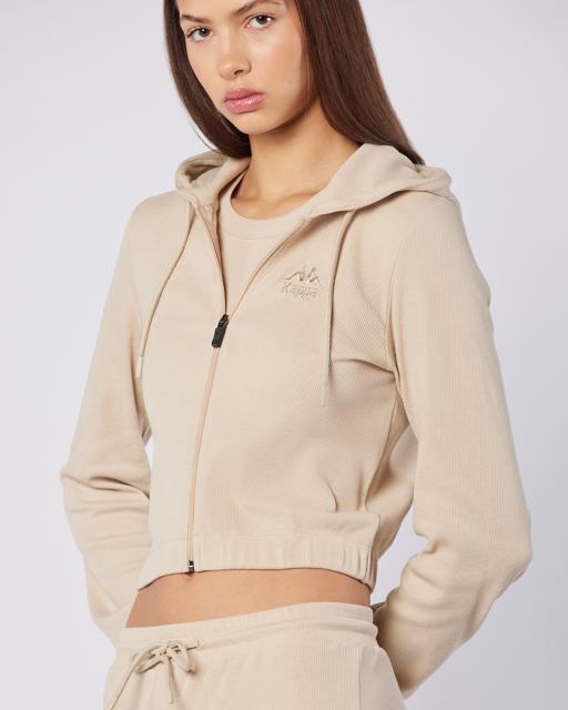Bej Leda Full Zip Kadın Bej Regular Fit Fermuarlı Eşofman Üstü - KAPPA® Türkiye