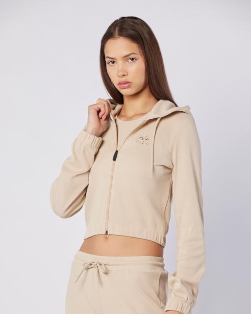 Bej Leda Full Zip Kadın Bej Regular Fit Fermuarlı Eşofman Üstü - KAPPA® Türkiye