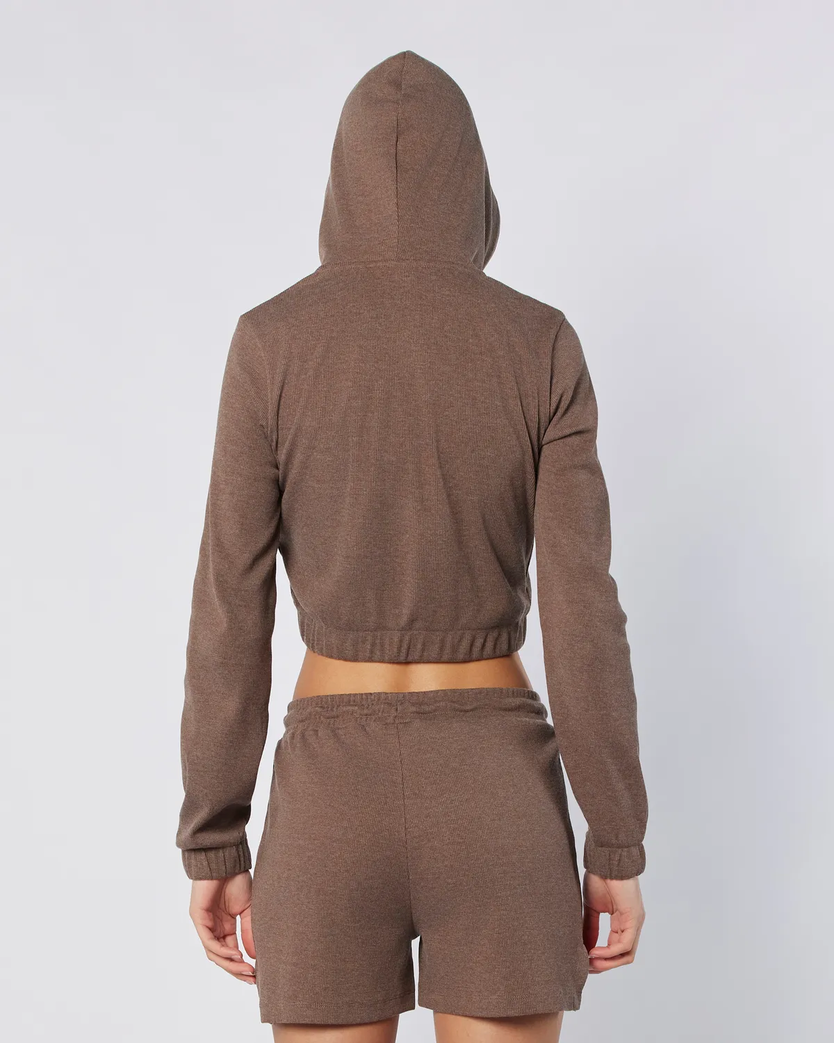 Kahverengi Leda Full Zip Kadın Kahverengi Regular Fit Fermuarlı Eşofman Üstü