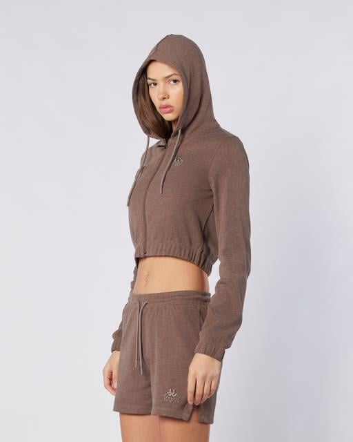Kahverengi Leda Full Zip Kadın Kahverengi Regular Fit Fermuarlı Eşofman Üstü - KAPPA® Türkiye