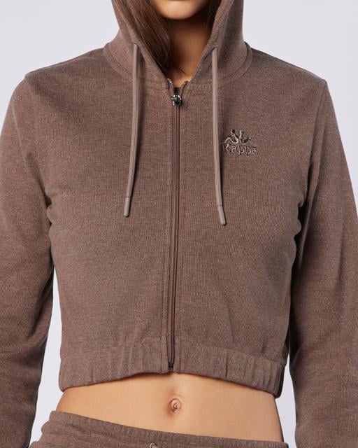Kahverengi Leda Full Zip Kadın Kahverengi Regular Fit Fermuarlı Eşofman Üstü - KAPPA® Türkiye