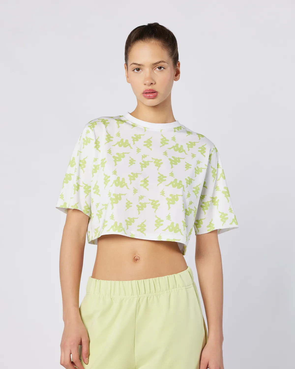 Beyaz Miran Tee Kadın Beyaz-Yeşil Regular Fit Tişört