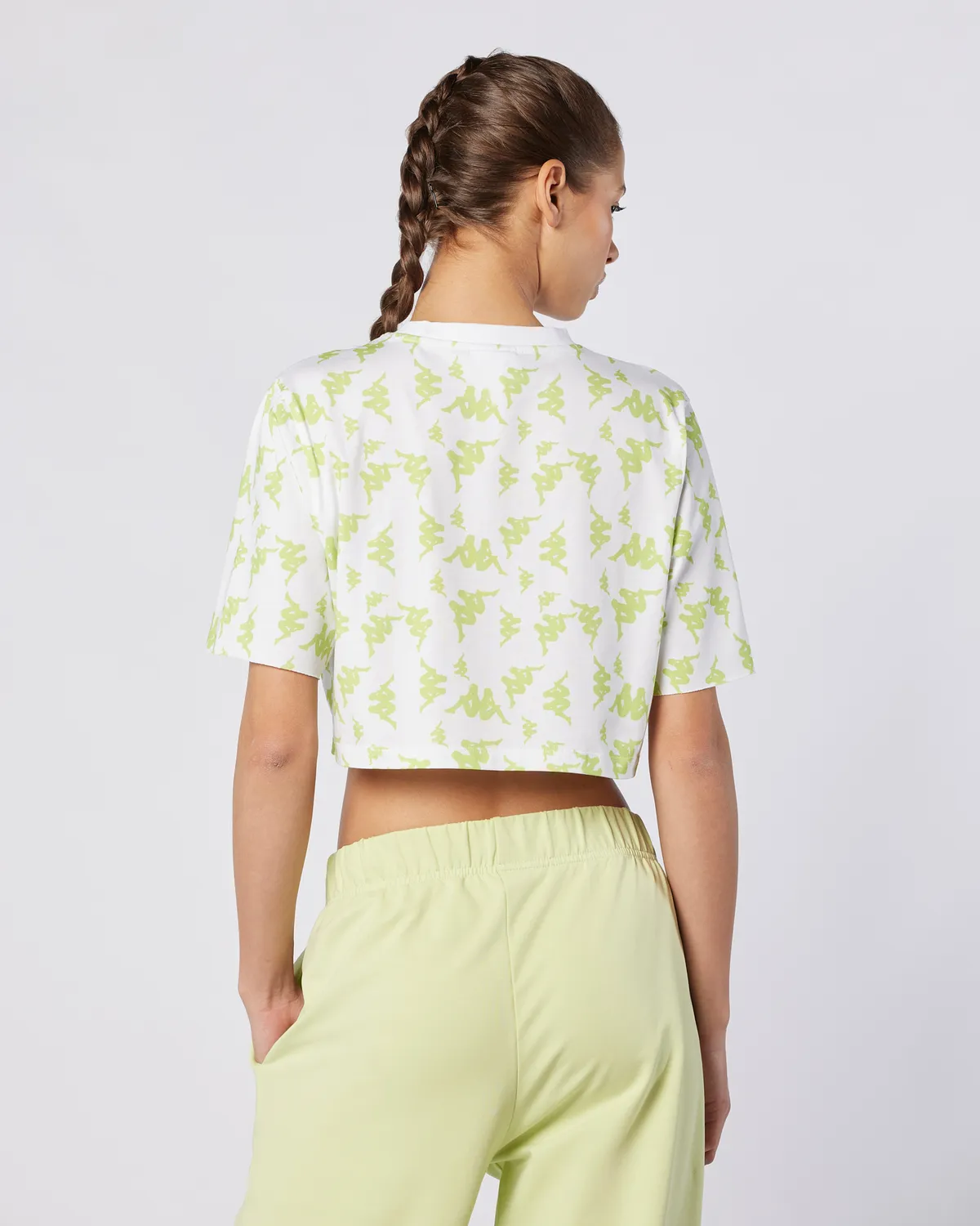 Beyaz Miran Tee Kadın Beyaz-Yeşil Regular Fit Tişört