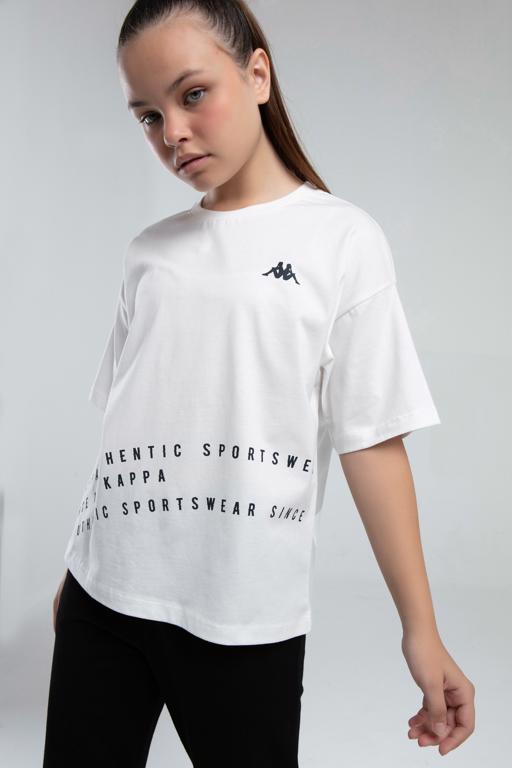 Beyaz Authentic Kaley Kız Çocuk Beyaz Regular Fit Tişört - KAPPA® Türkiye