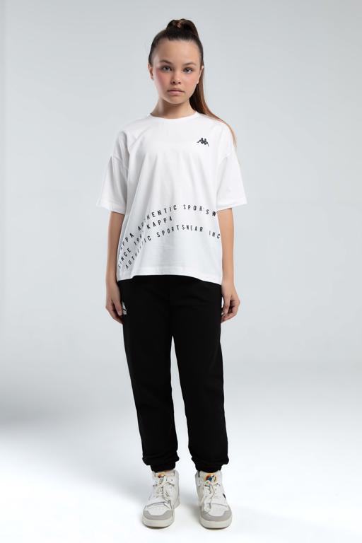 Beyaz Authentic Kaley Kız Çocuk Beyaz Regular Fit Tişört - KAPPA® Türkiye