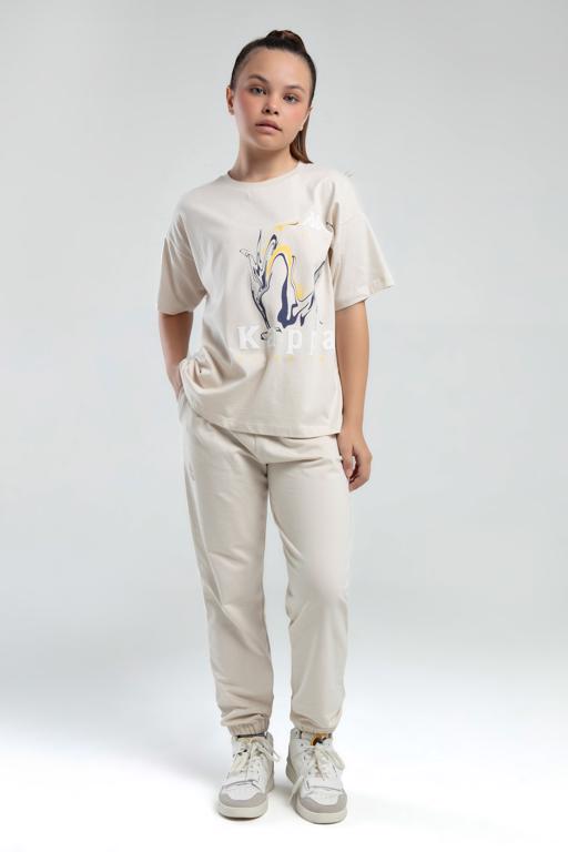 Bej Authentic Kaitlin Kız Çocuk Bej Regular Fit Tişört - KAPPA® Türkiye