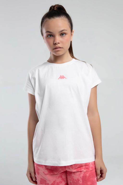 Beyaz Authentic Kailyn Kız Çocuk Beyaz Regular Fit Tişört - KAPPA® Türkiye