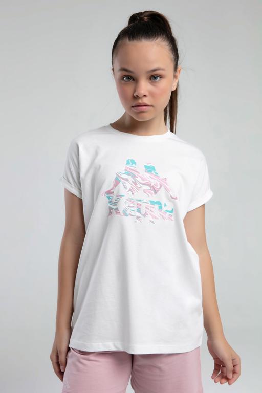 Beyaz Authentic Kaelyn Kız Çocuk Beyaz Regular Fit Tişört - KAPPA® Türkiye