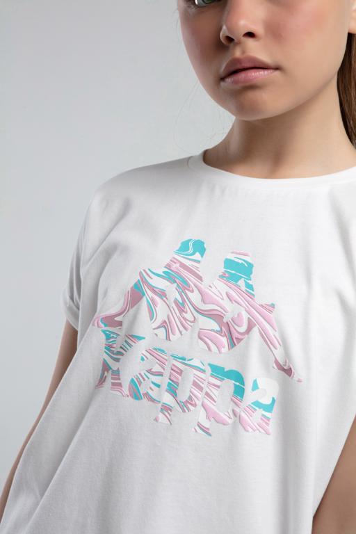 Beyaz Authentic Kaelyn Kız Çocuk Beyaz Regular Fit Tişört - KAPPA® Türkiye