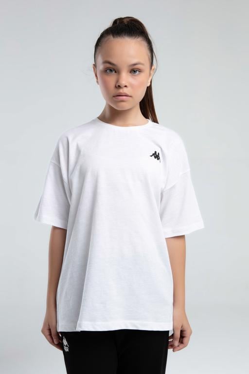 Beyaz Authentic Kaitlyn Kız Çocuk Beyaz Regular Fit Tişört - KAPPA® Türkiye