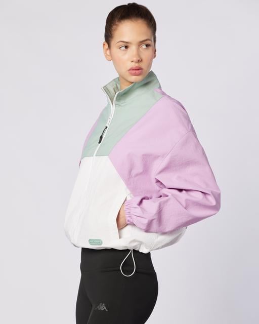 Pembe Andyse Kadın Pembe-Beyaz Comfort Fit Yağmurluk - KAPPA® Türkiye