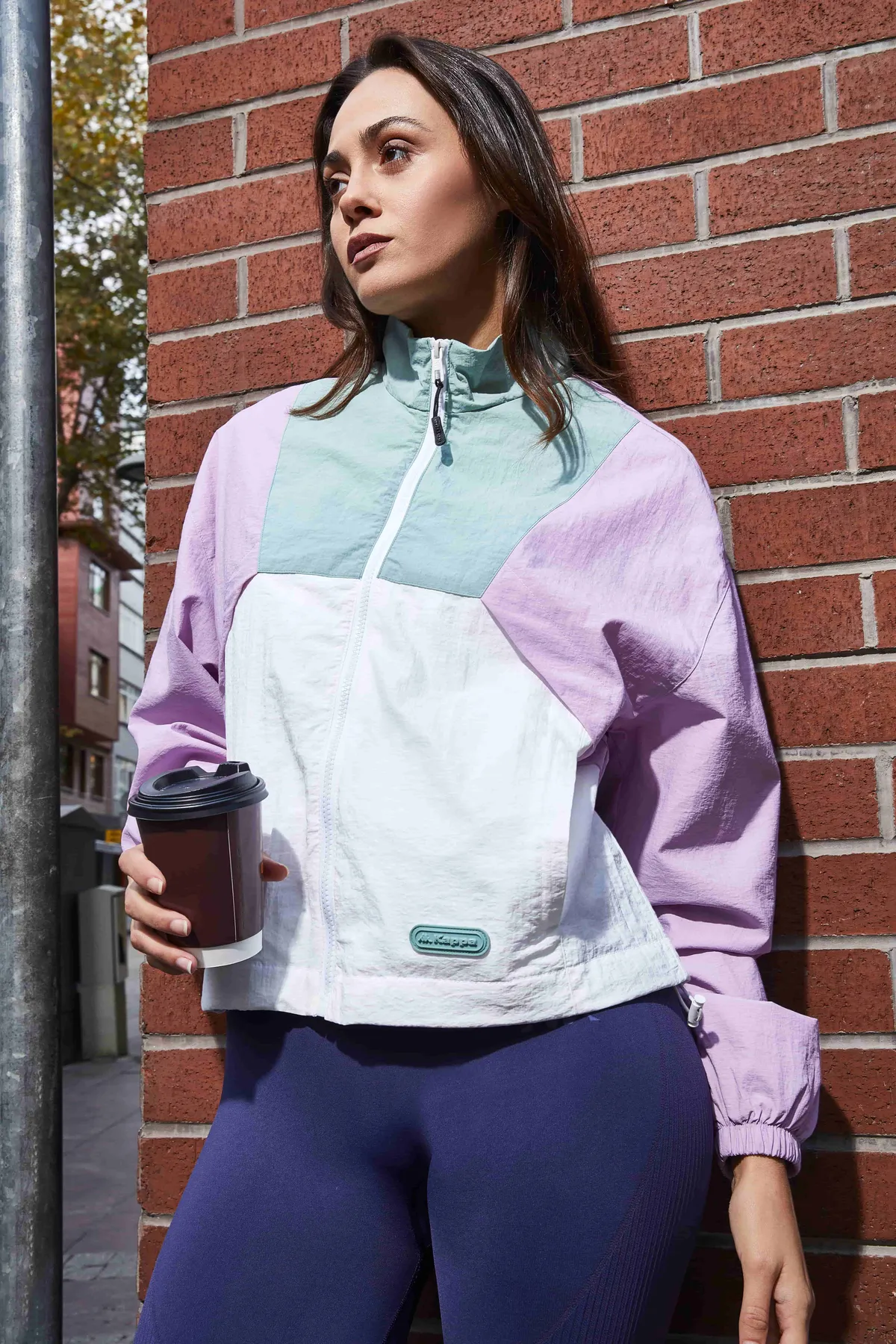 Pembe Andyse Kadın Pembe-Beyaz Comfort Fit Yağmurluk