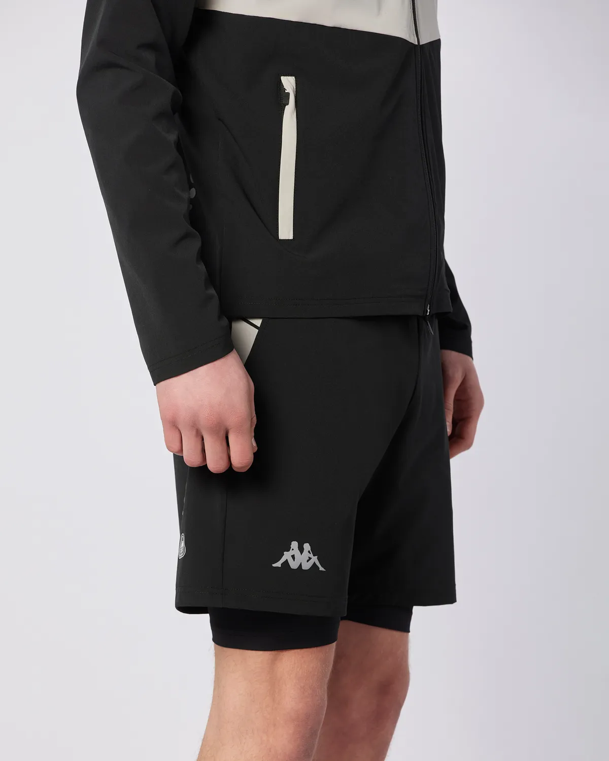 Siyah Midtown Double Short Erkek Siyah-Gri Regular Fit Taytlı Şort