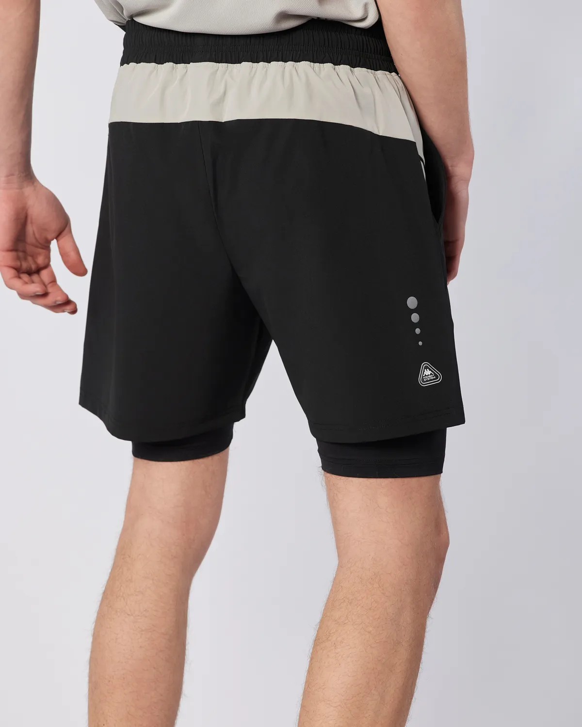 Siyah Midtown Double Short Erkek Siyah-Gri Regular Fit Taytlı Şort