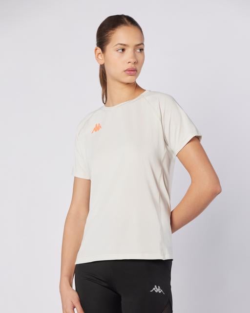 Gri Fiba Tur Kadın Beyaz Regular Fit Tişört - KAPPA® Türkiye